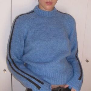Paloma Wool Grand Slam Sweater in Blue and Olive Stripe